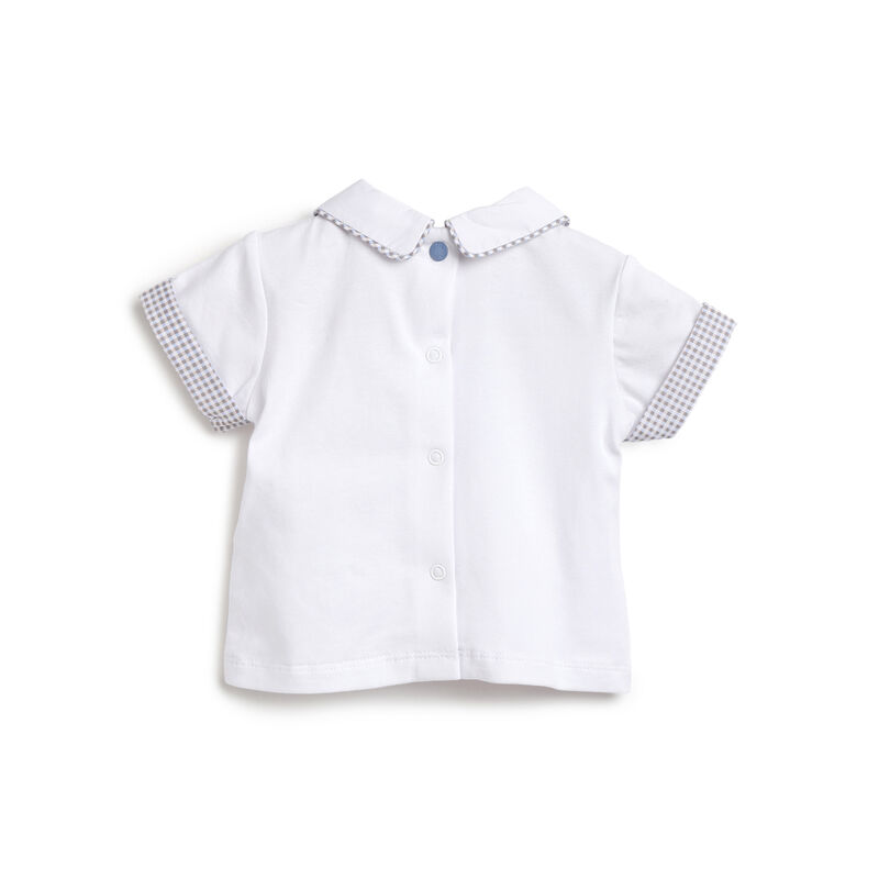 Boys Medium Light Blue Applique Outfit with Short Pants image number 1